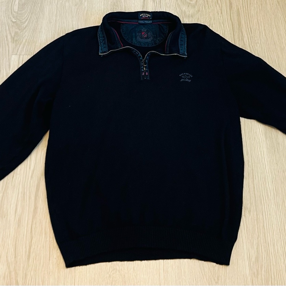 Paul & Shark Black Zip Up Sweater